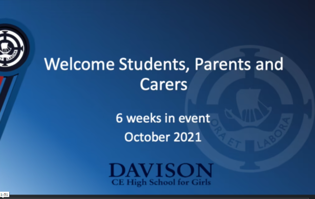 Welcome students, parents and carers - '6 weeks in'